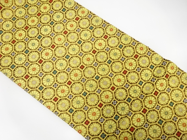 アンティーク　花蜀江文織り出し踊り帯(着用可)